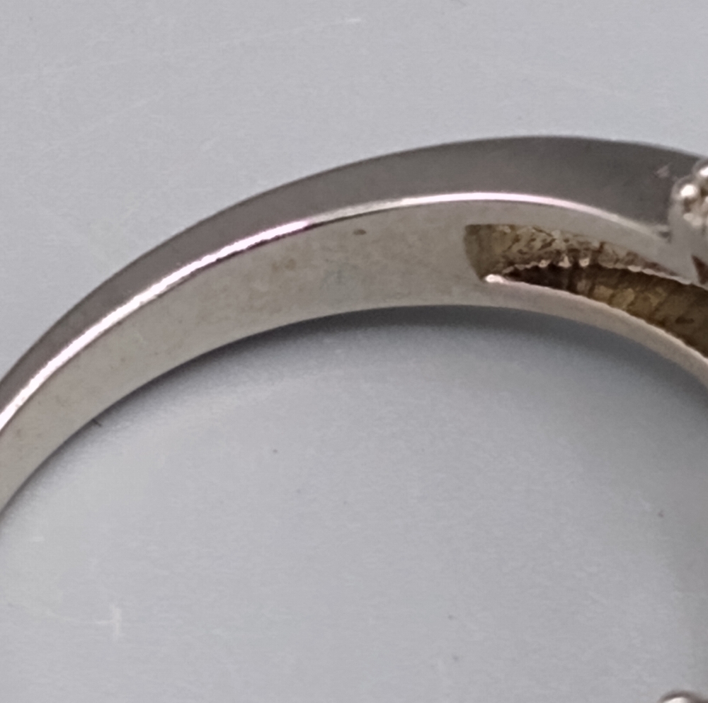 Silver Rhinestone Ruby Cocktail Promise Ring - Picture 6 of 9